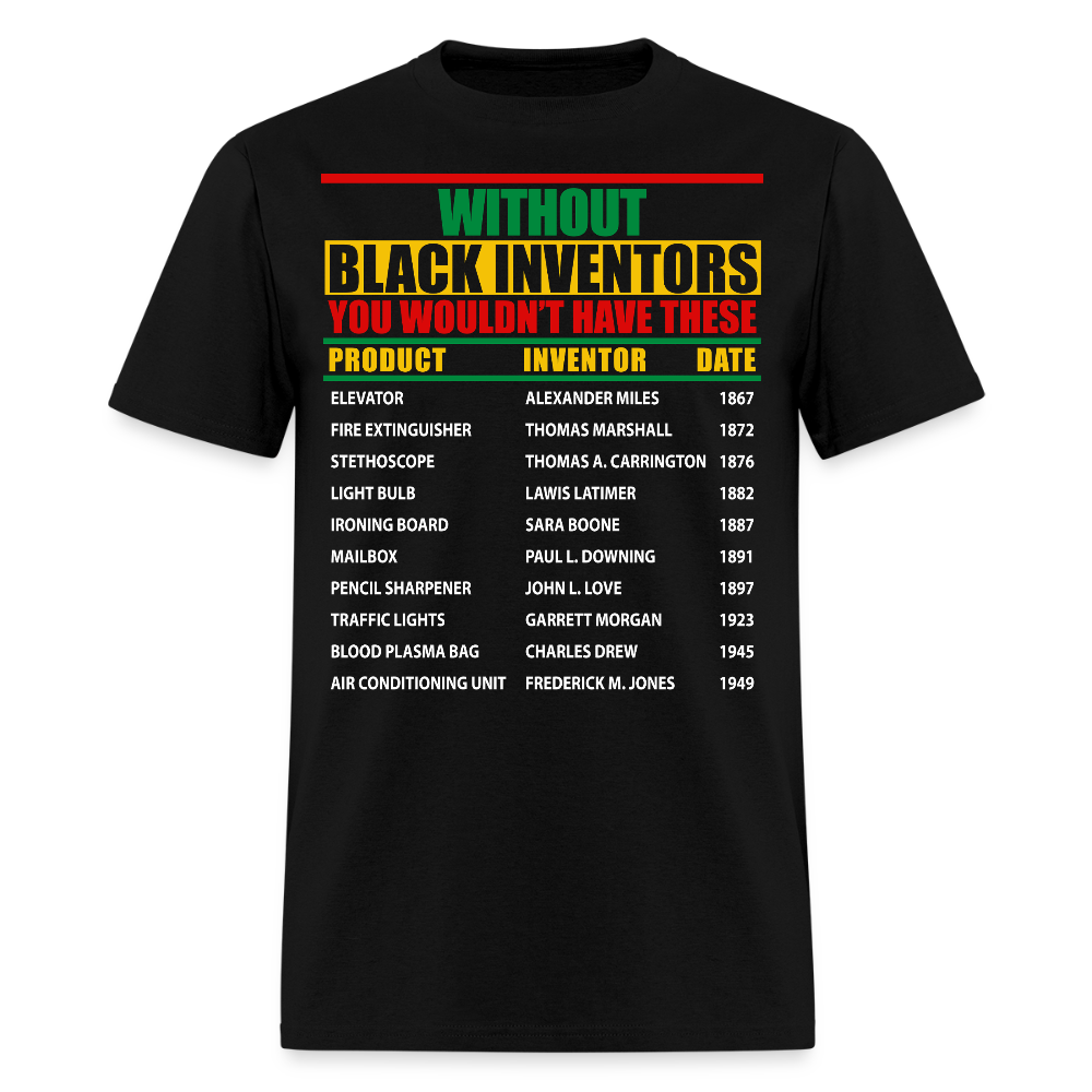 Black Inventors Cultural Awareness T-Shirt - black