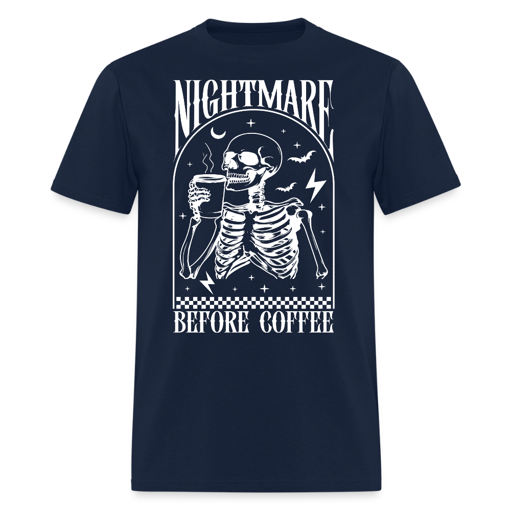 Nightmare Before Coffee Skeleton T-Shirt - navy