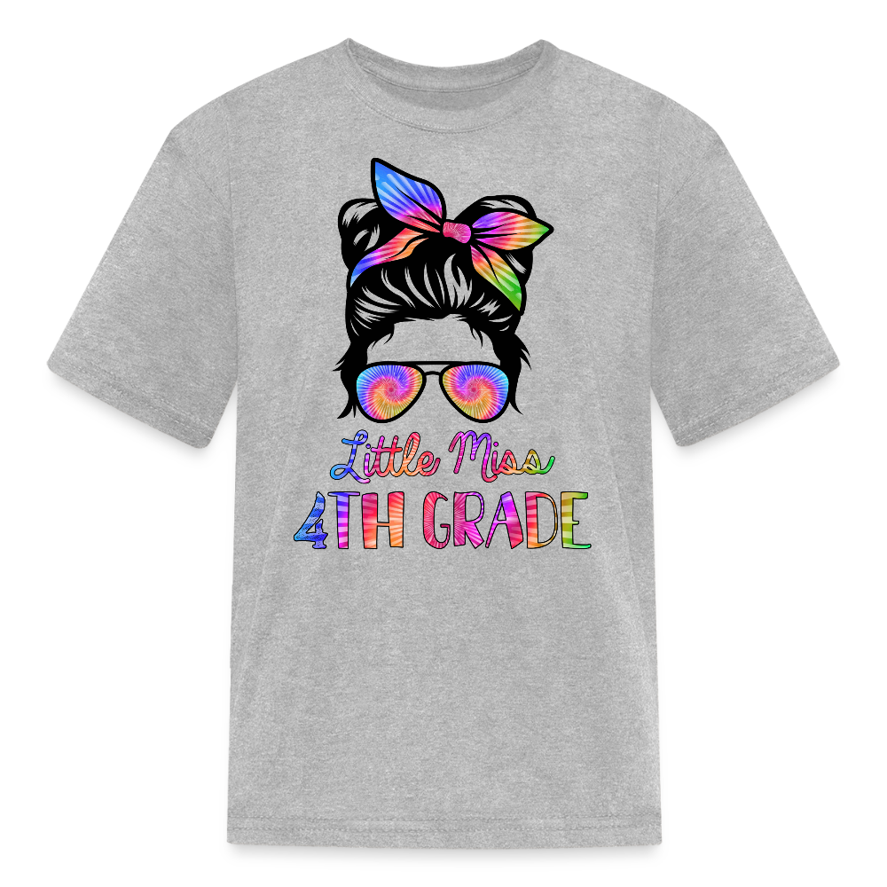 Little Miss 4th Grade Back to School T-Shirt - heather gray