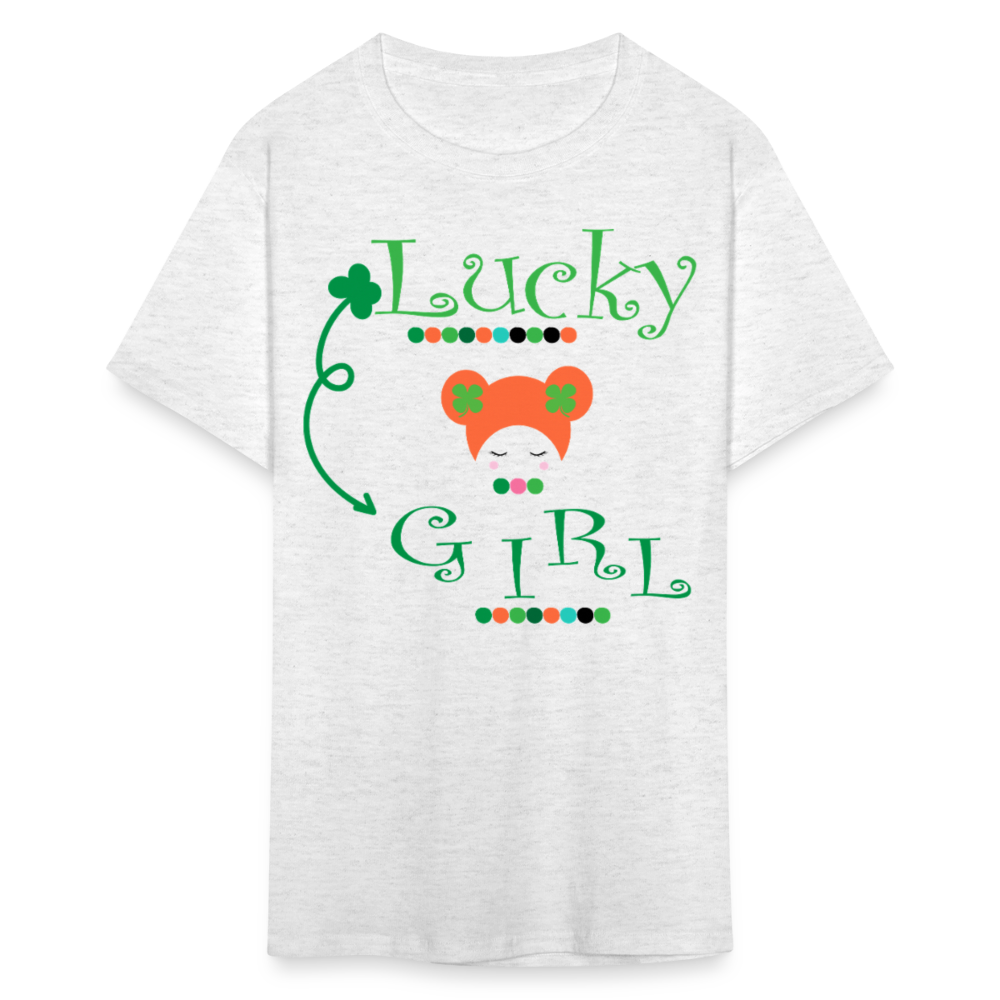 Lucky Girl St Patrick's Day Women T-shirt - light heather gray