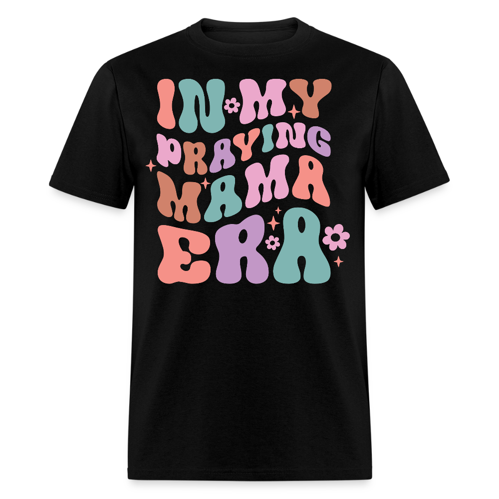 Christian Mom Retro Graphic Tee Praying Mama Faith T-shirt - black