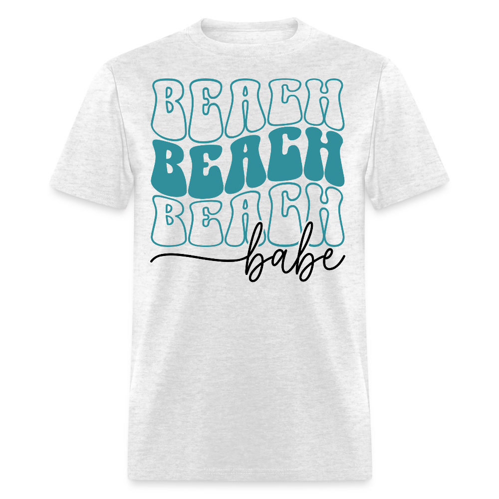 Beach Babe Graphic Tee Summer Vacation T-shirt - light heather gray