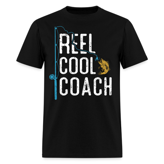 Reel Cool Coach Funny Fishing Coach T-shirt - black