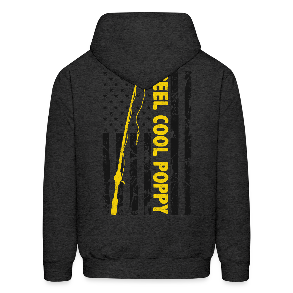Reel Cool Poppy Patriotic Fishing Father’s day Gifts Hoodie - charcoal grey