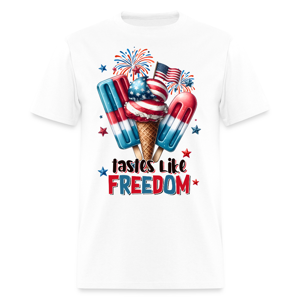Tastes Like Freedom 4th Of July Ice Cream T-Shirt - white