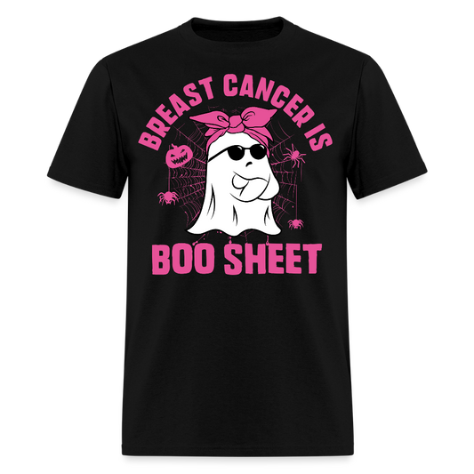 Breast Cancer Is Boo Sheet Pink Ribbon Halloween T-Shirt - black