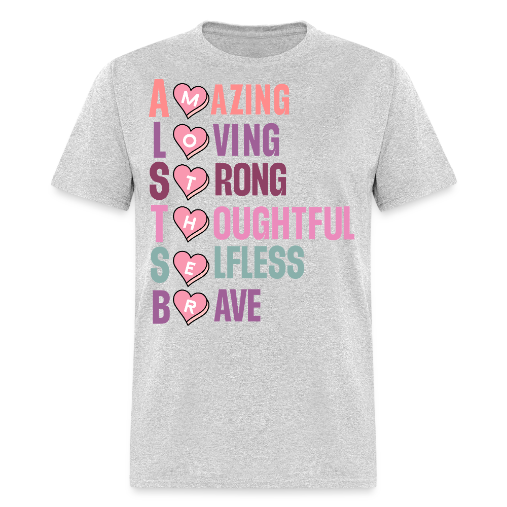 Mother Acronym Tee With Heartfelt Words T-shirt - heather gray