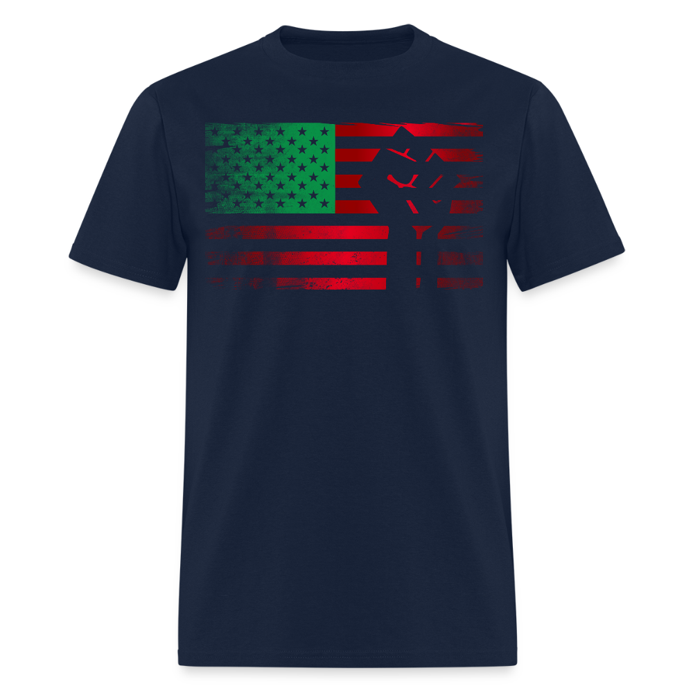 Pan African Flag Juneteenth Celebration T-Shirt - navy