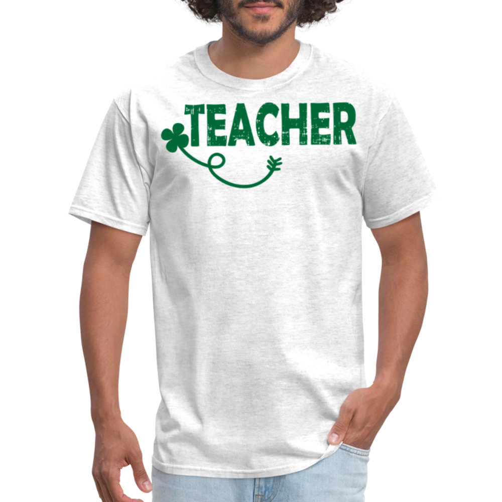 Lucky teacher St Patrick’s Day T-shirt - light heather gray