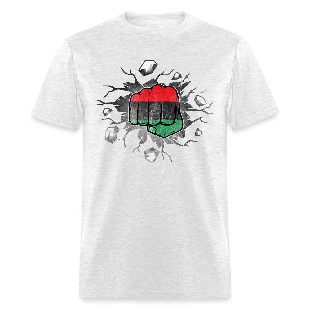 Black Power Fist Pan African Pride T-Shirt - light heather gray