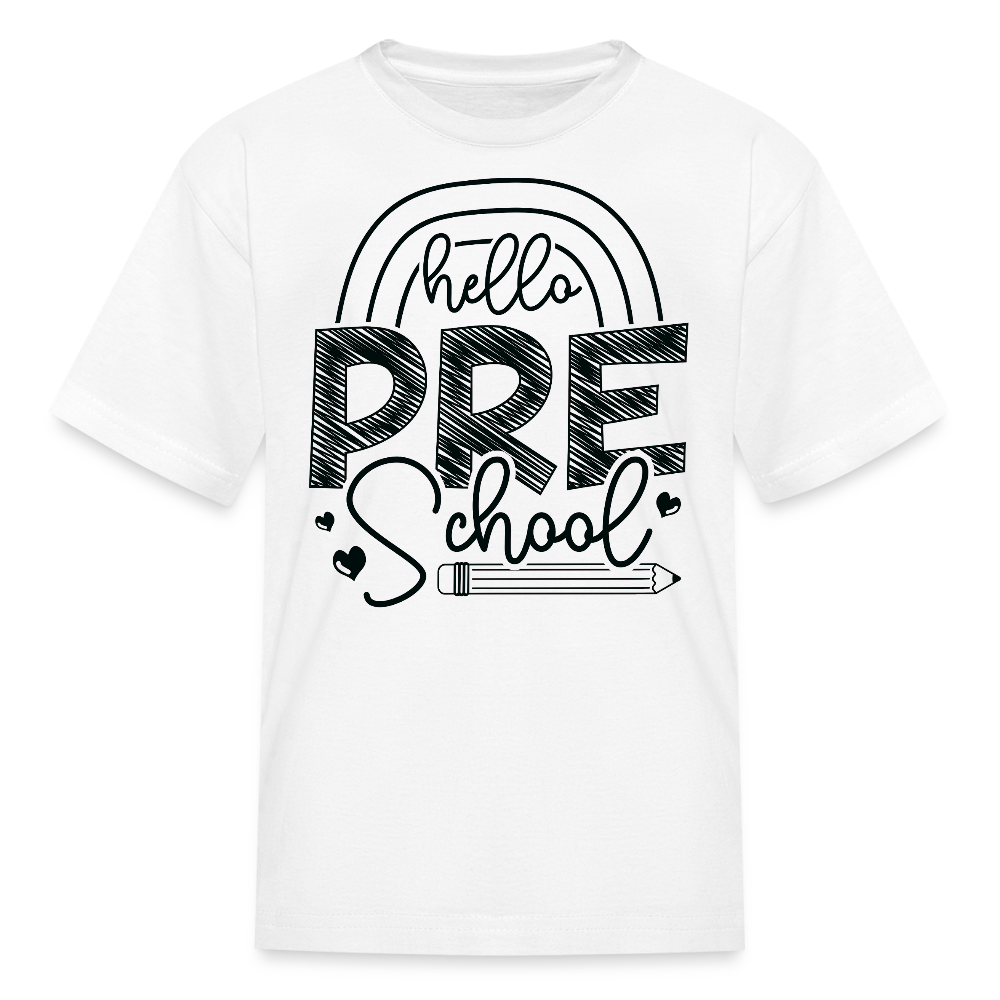 Hello Preschool Toddler Back To School T-Shirt - white