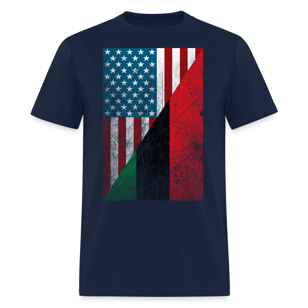 African American Flag Juneteenth Unity T-Shirt - navy
