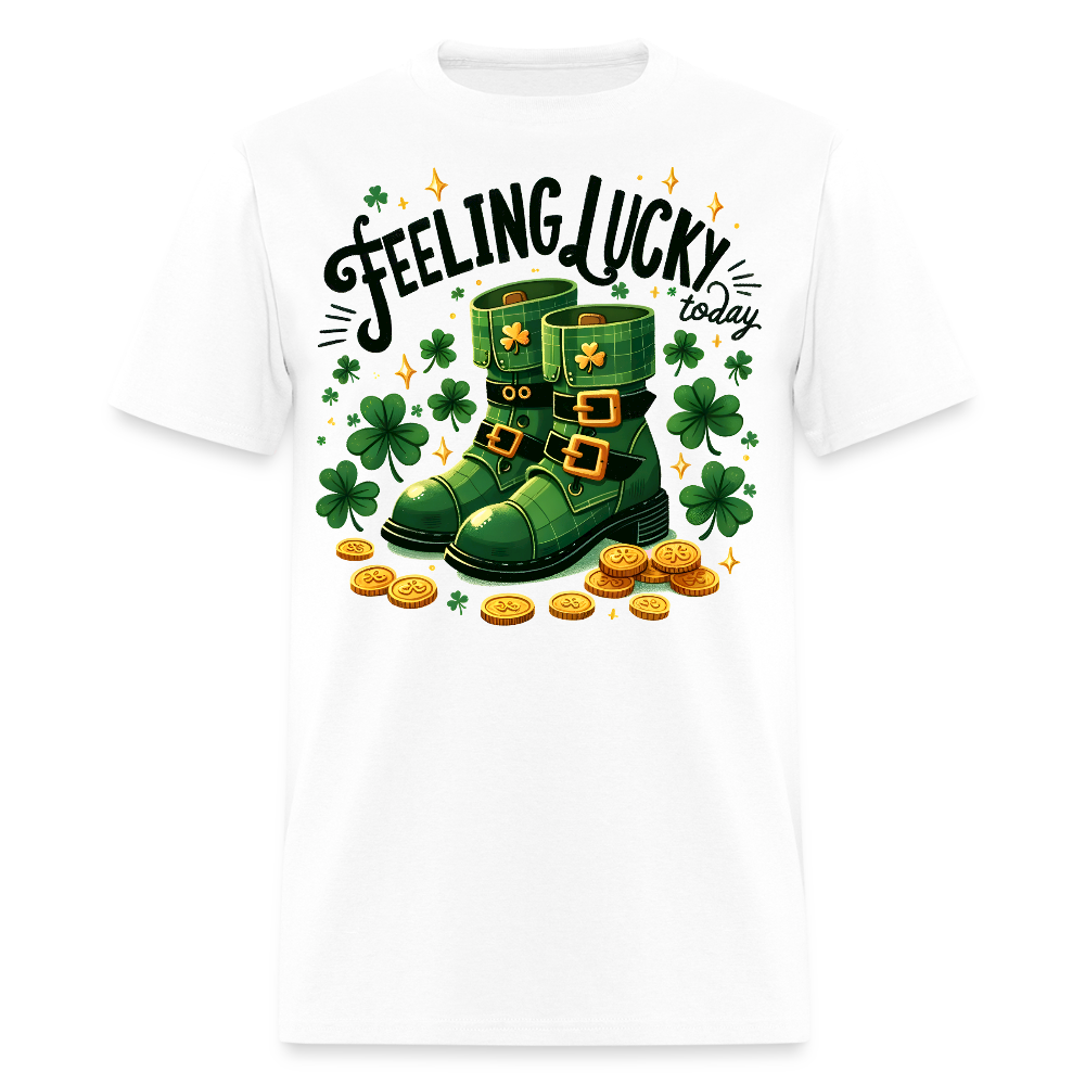 Green Shamrock Boots St Patrick’s Day Lucky T-shirt - white