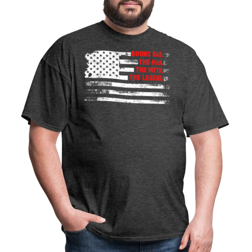 The Man The Myth The Legend Bonus Dad T-shirt - heather black