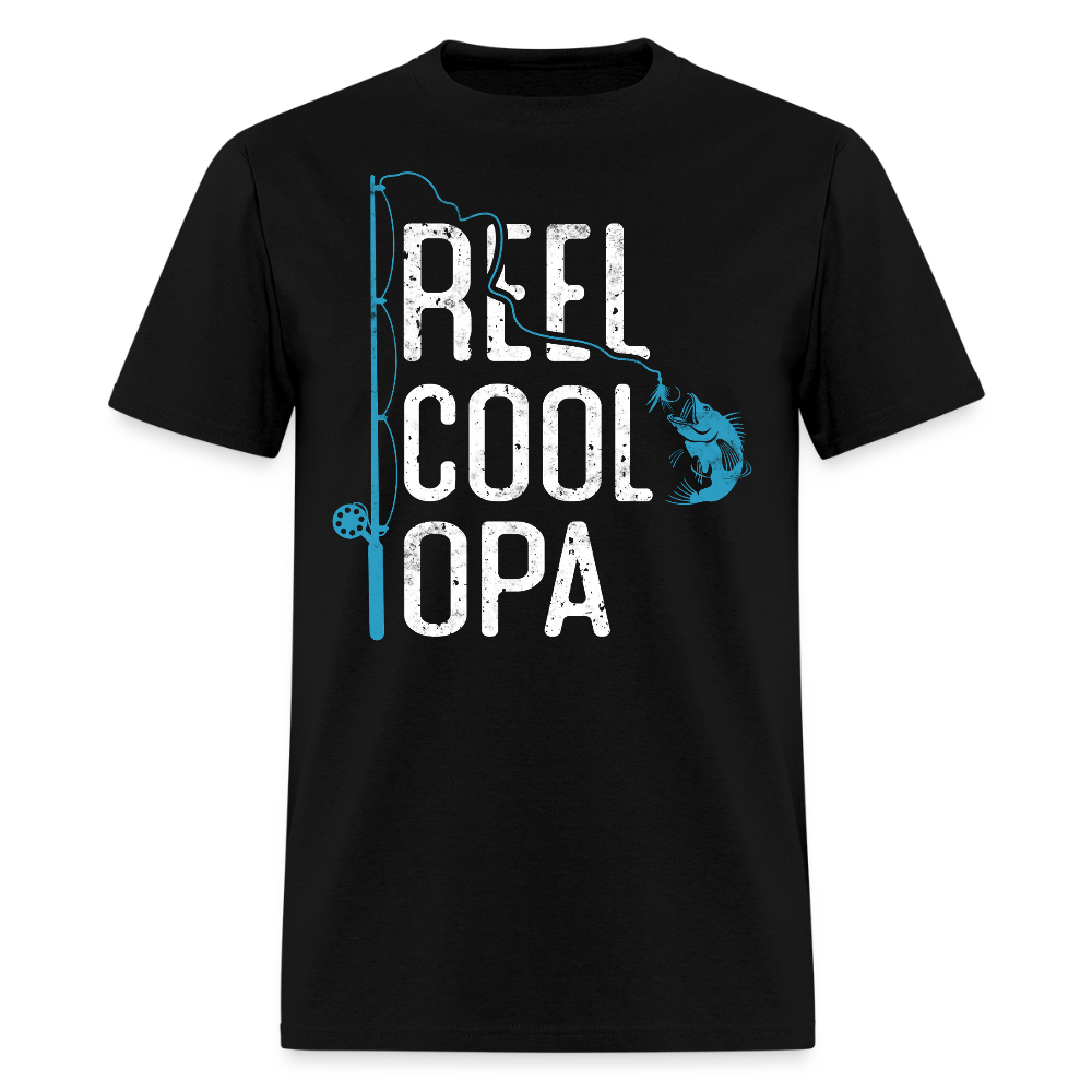 Reel Cool Opa Fishing Father’s Day T-shirt - black