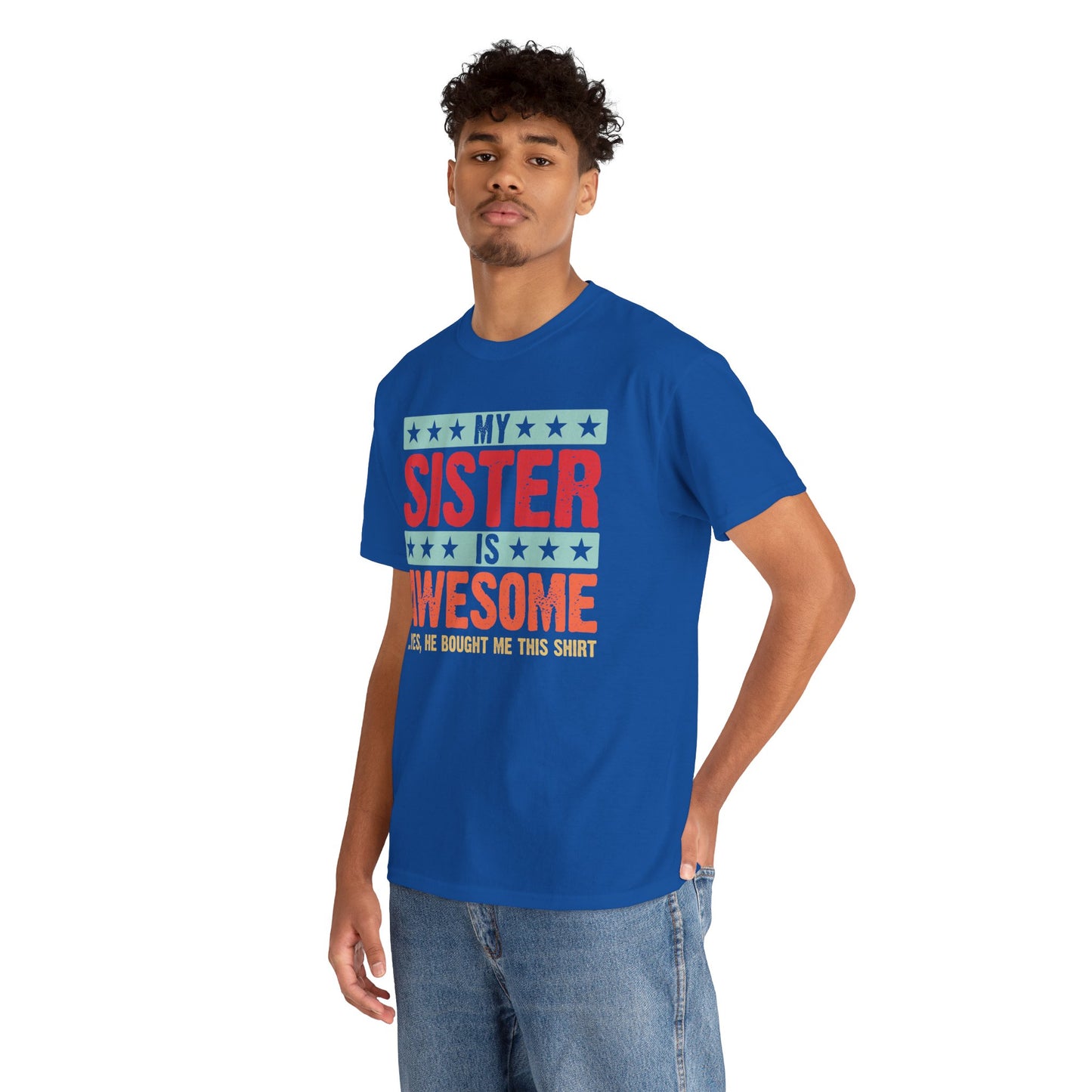 Retro Style My Sister is Awesome Funny Sister Lovers Brother Gift T-Shirt