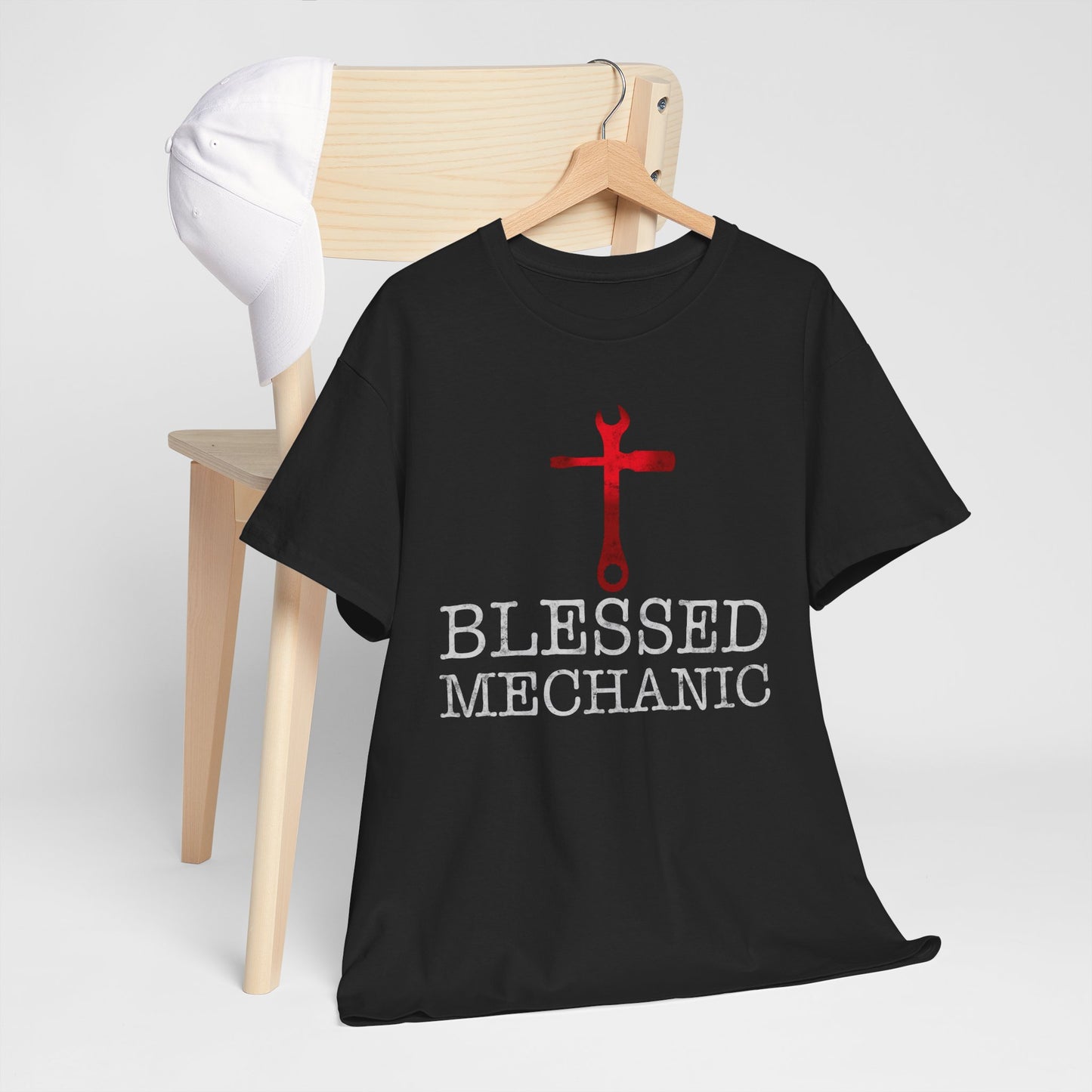 Blessed Mechanic Gift For Christian Mechanic Unisex Heavy Cotton Tee