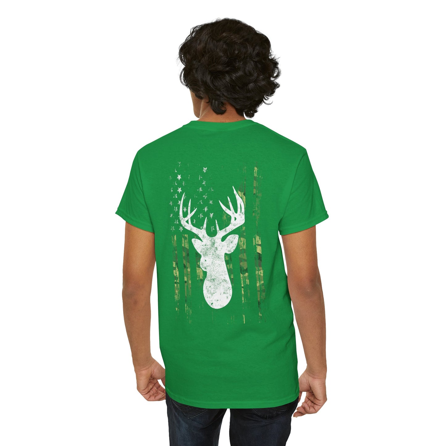 Camouflage USA Flag Whitetail Buck Tee