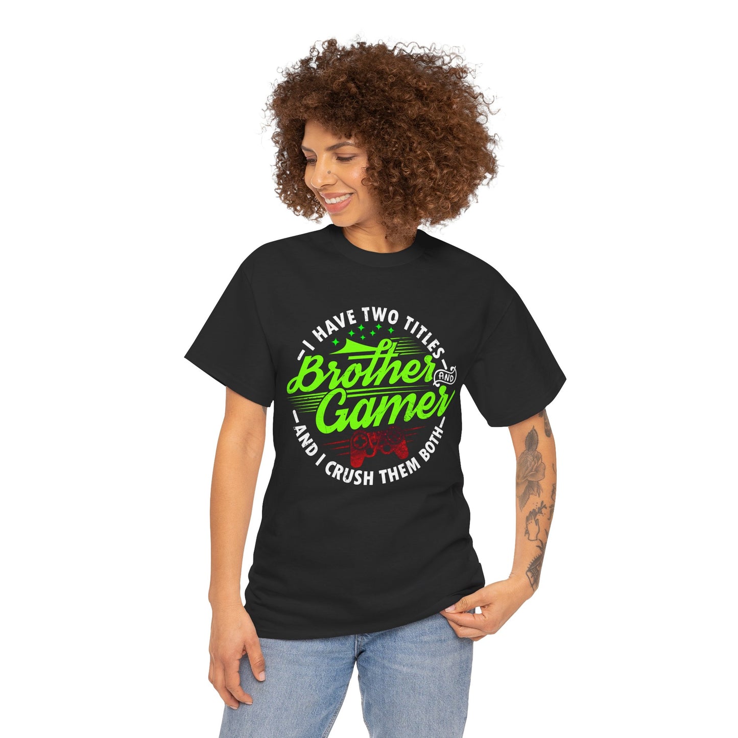 Men's Gamer T-Shirt - I Have Two Titles Brother and Gamer for Boys Brother Gift