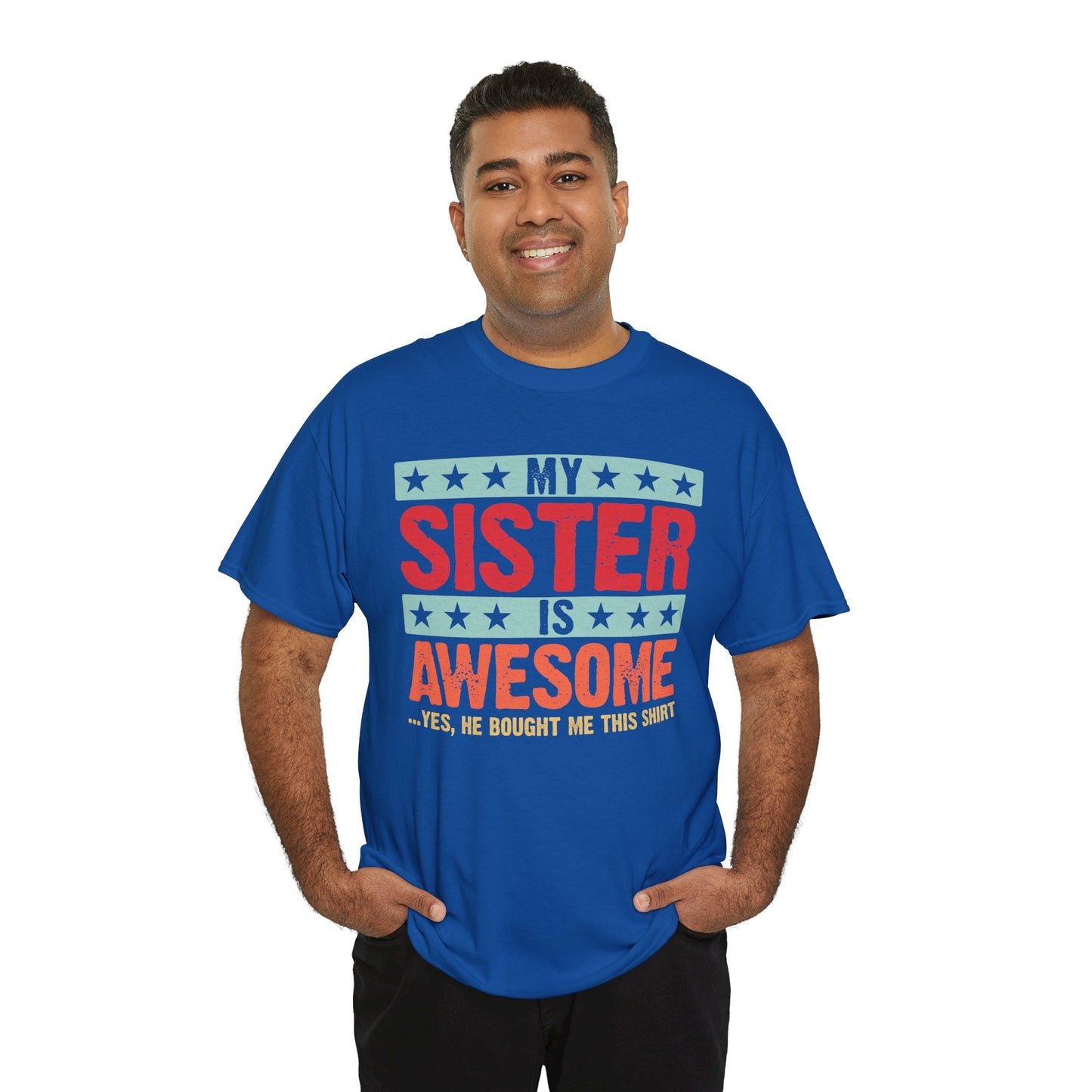 Retro Style My Sister is Awesome Funny Sister Lovers Brother Gift T-Shirt