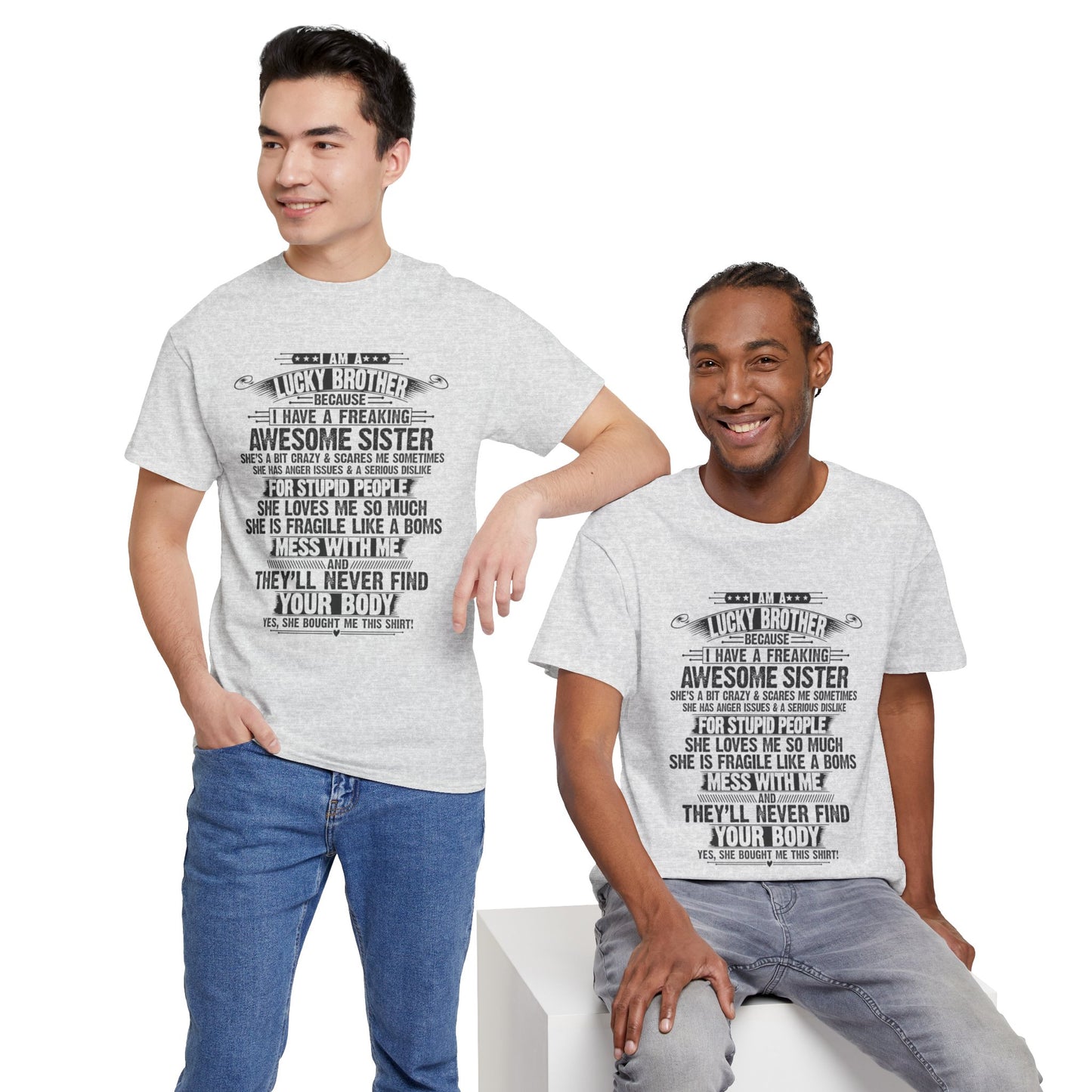 I'm A Lucky Brother of a Freakin' Awesome Sister Funny Gifts for Brother