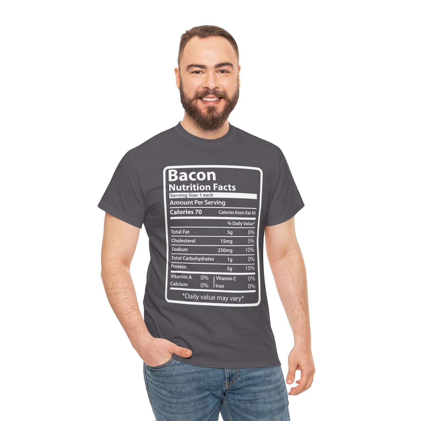Funny Bacon Nutrition Facts Men's T-Shirt for Thanksgiving Christmas