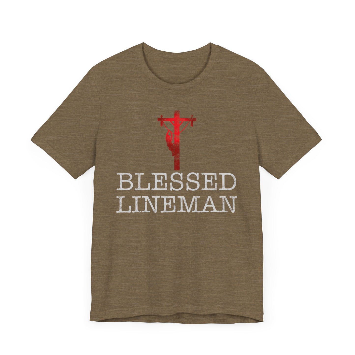 Blessed Lineman gift for Christian Lineman Unisex Jersey Short Sleeve Tee
