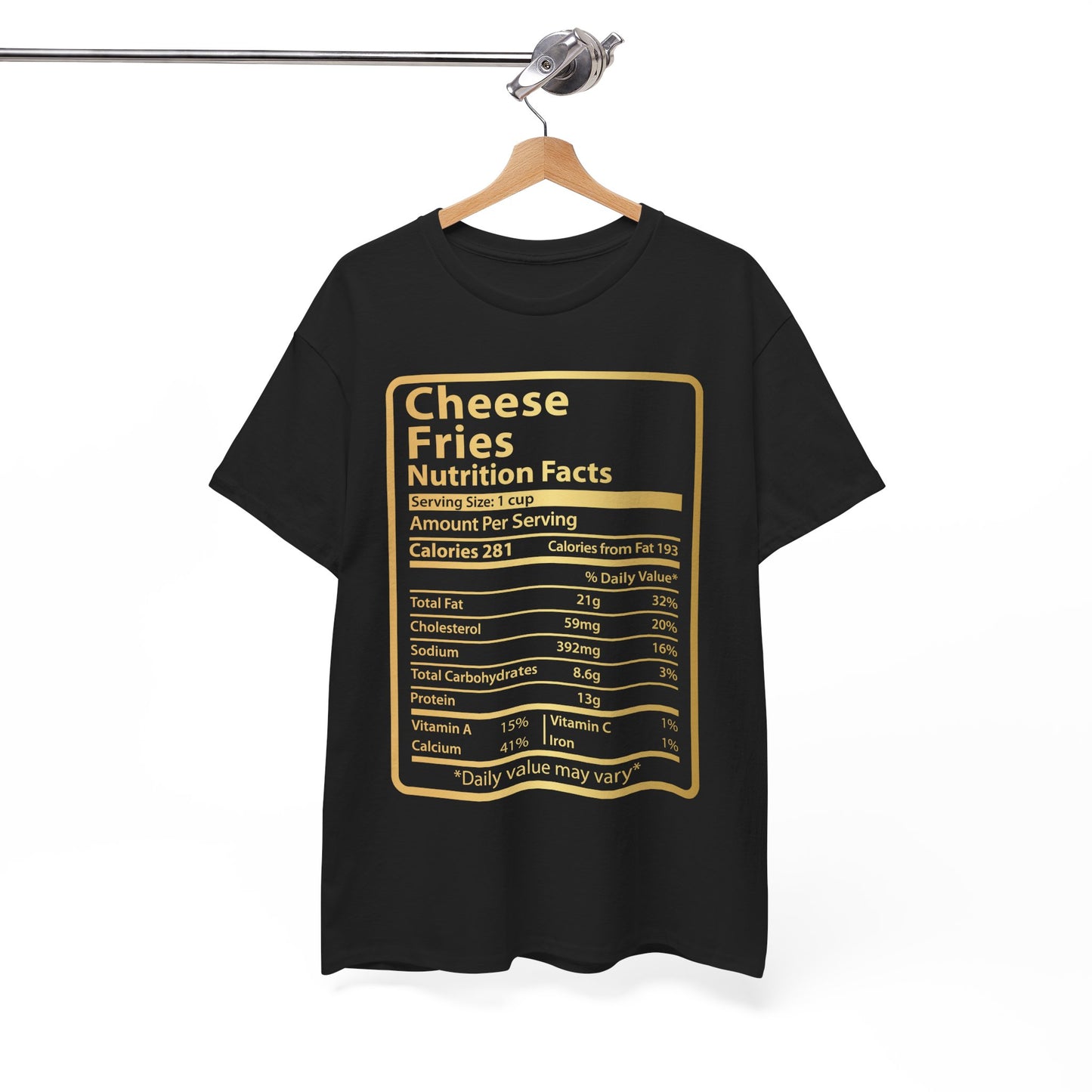 Cheese Fries Funny Nutrition Facts for Thanksgiving Christmas