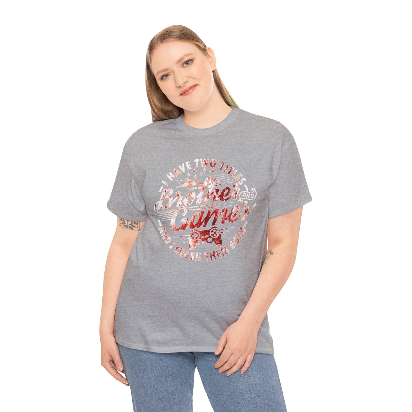 Gamer Men's T-Shirt - I Have Two Titles Brother and Gamer Funny Gamer Gift