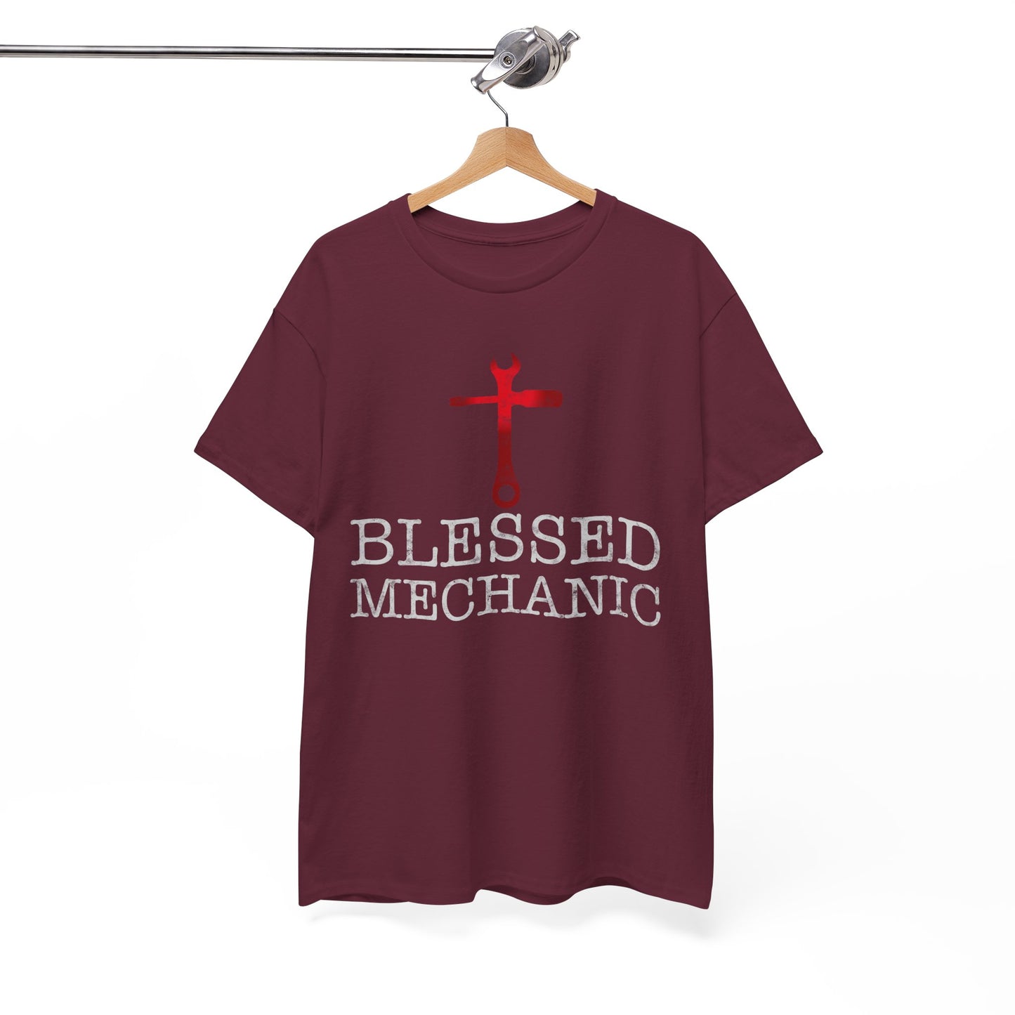 Blessed Mechanic Gift For Christian Mechanic Unisex Heavy Cotton Tee