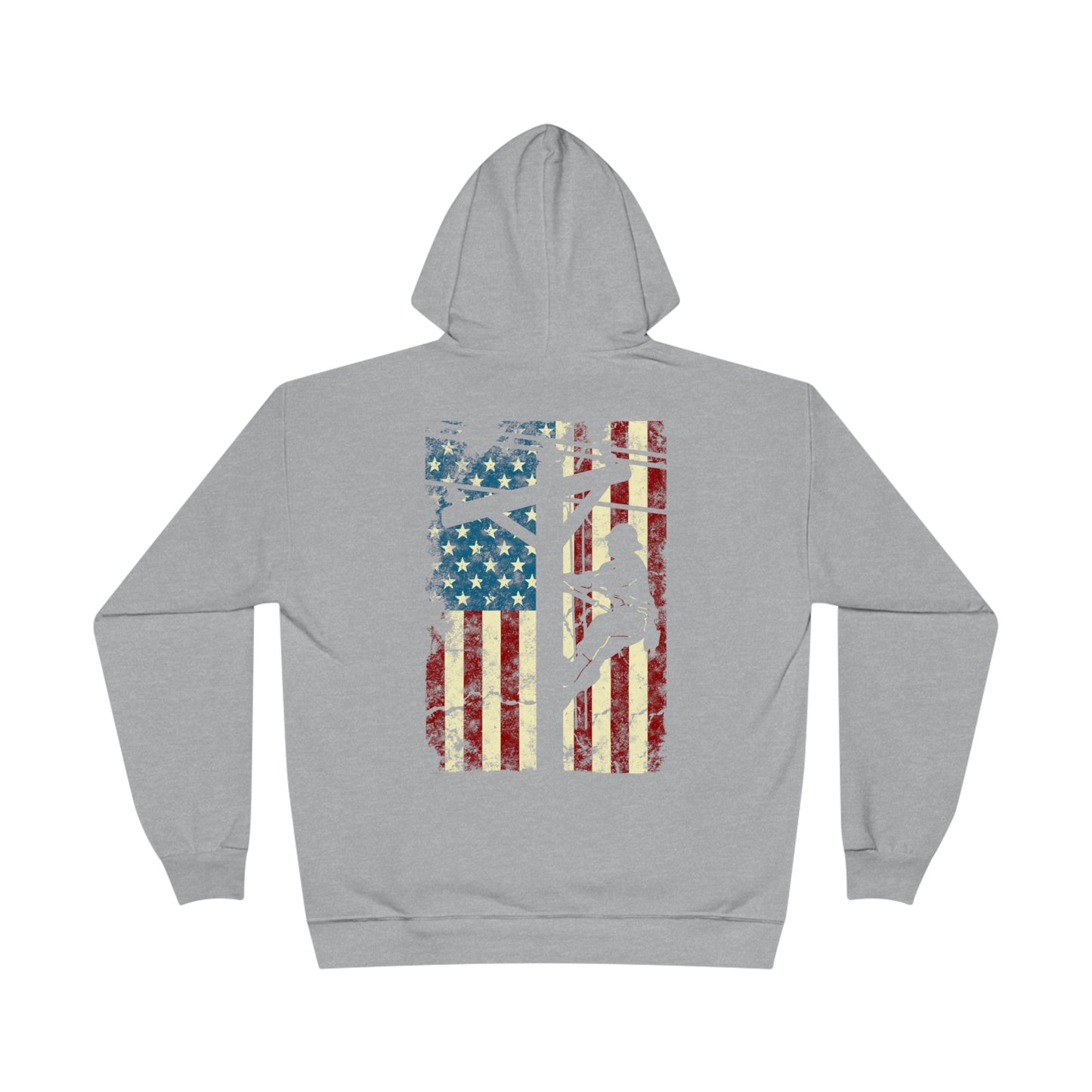 American Flag Electric Cable Lineman Unisex EcoSmart® Pullover Hoodie Sweatshirt