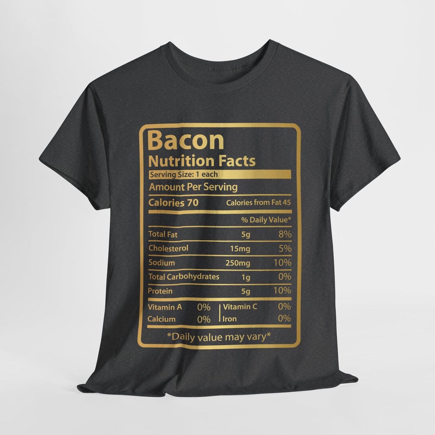 Funny Bacon Nutrition Facts Tee for Thanksgiving Christmas