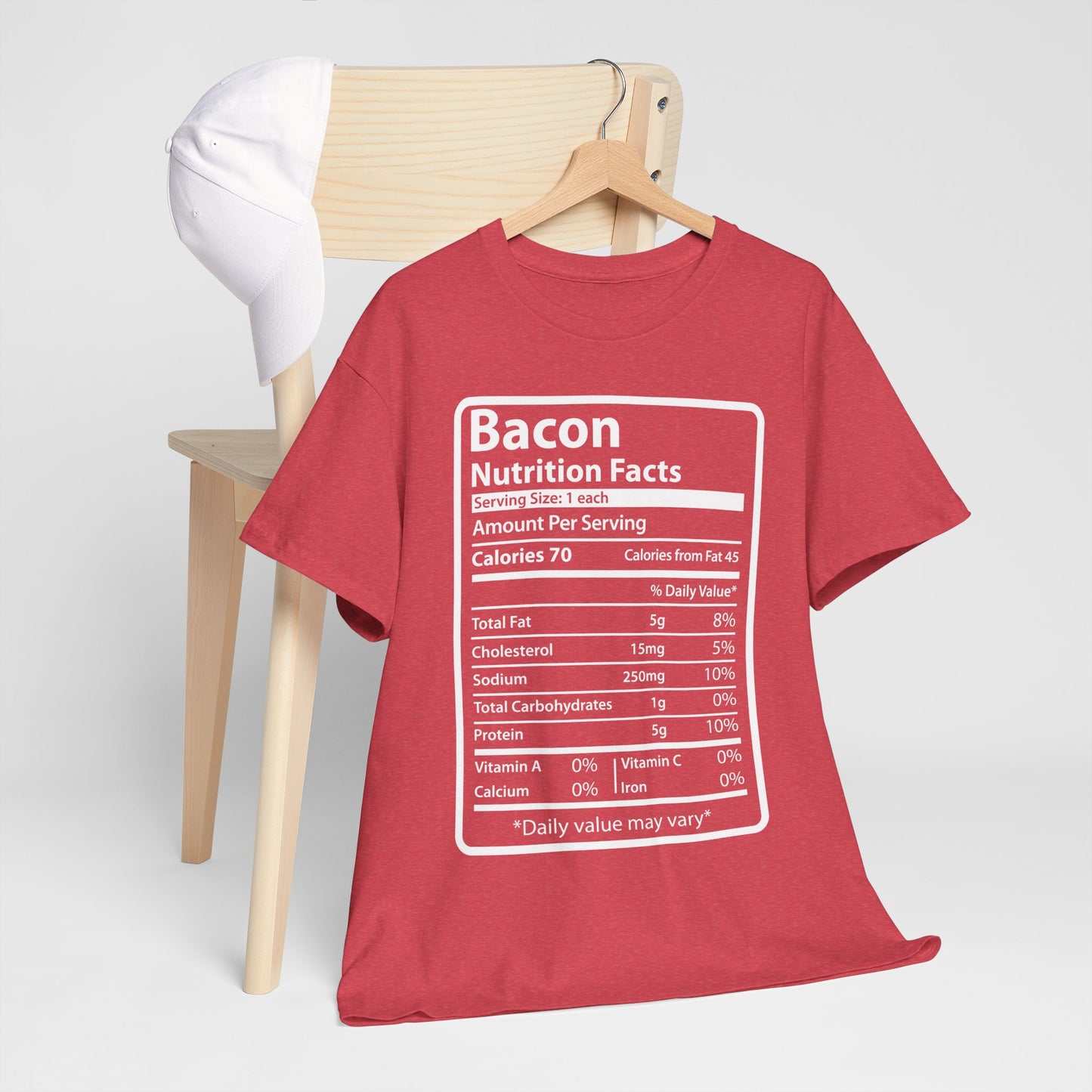Funny Bacon Nutrition Facts Men's T-Shirt for Thanksgiving Christmas