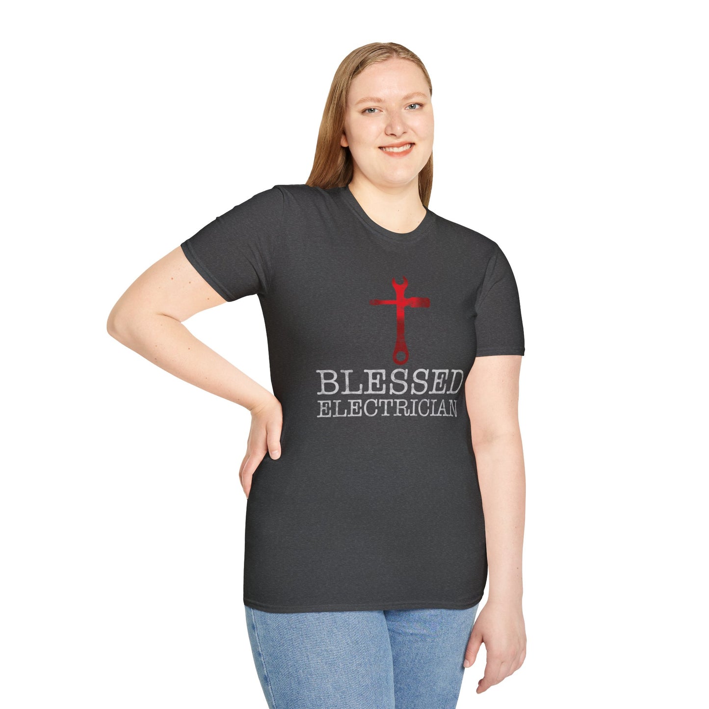 Blessed Electrician gift for Christian Electrician Unisex Softstyle T-Shirt