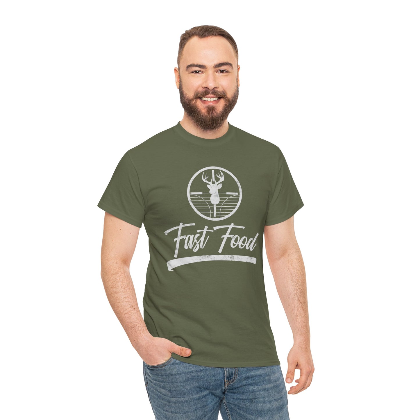 Funny Deer Hunting Unisex Tee - Fast Food Humor Gift for Hunters