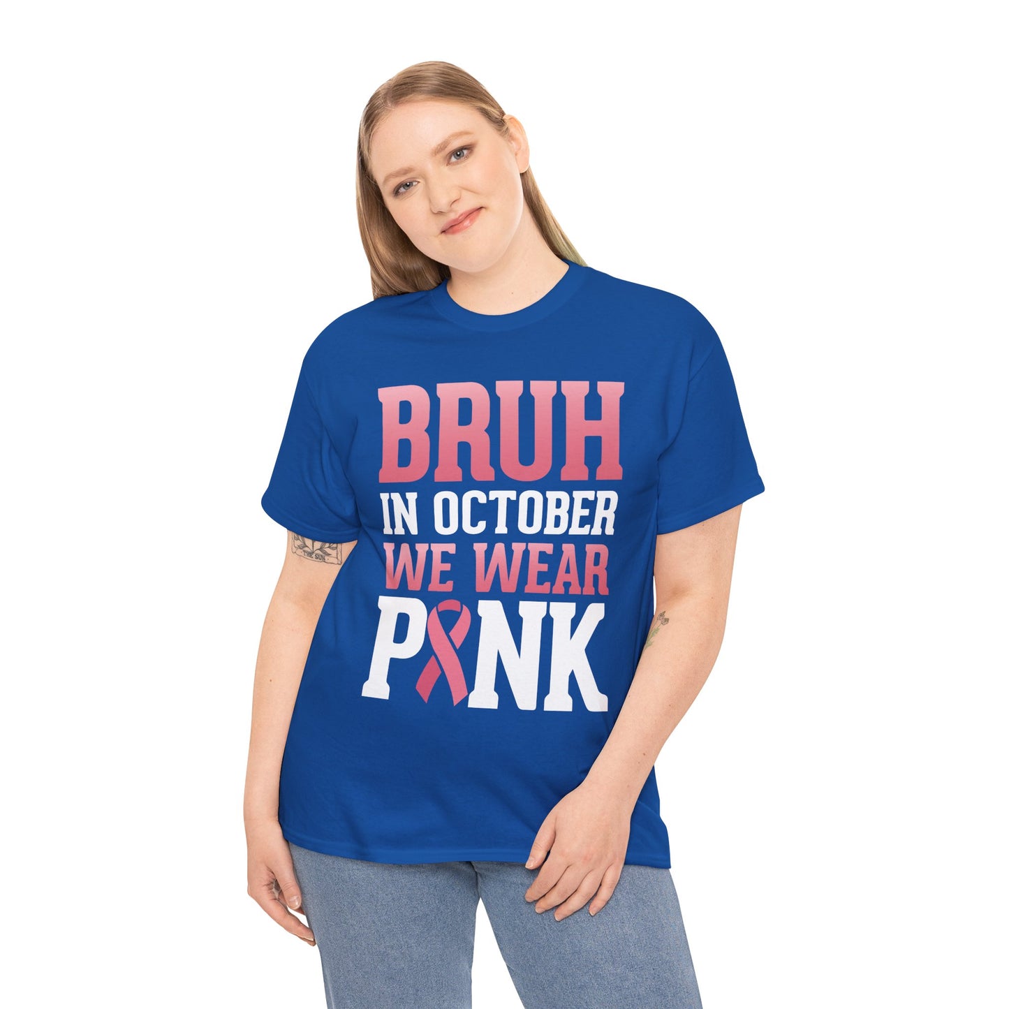 In October We Wear Pink Breast Cancer Awareness Womens Tee
