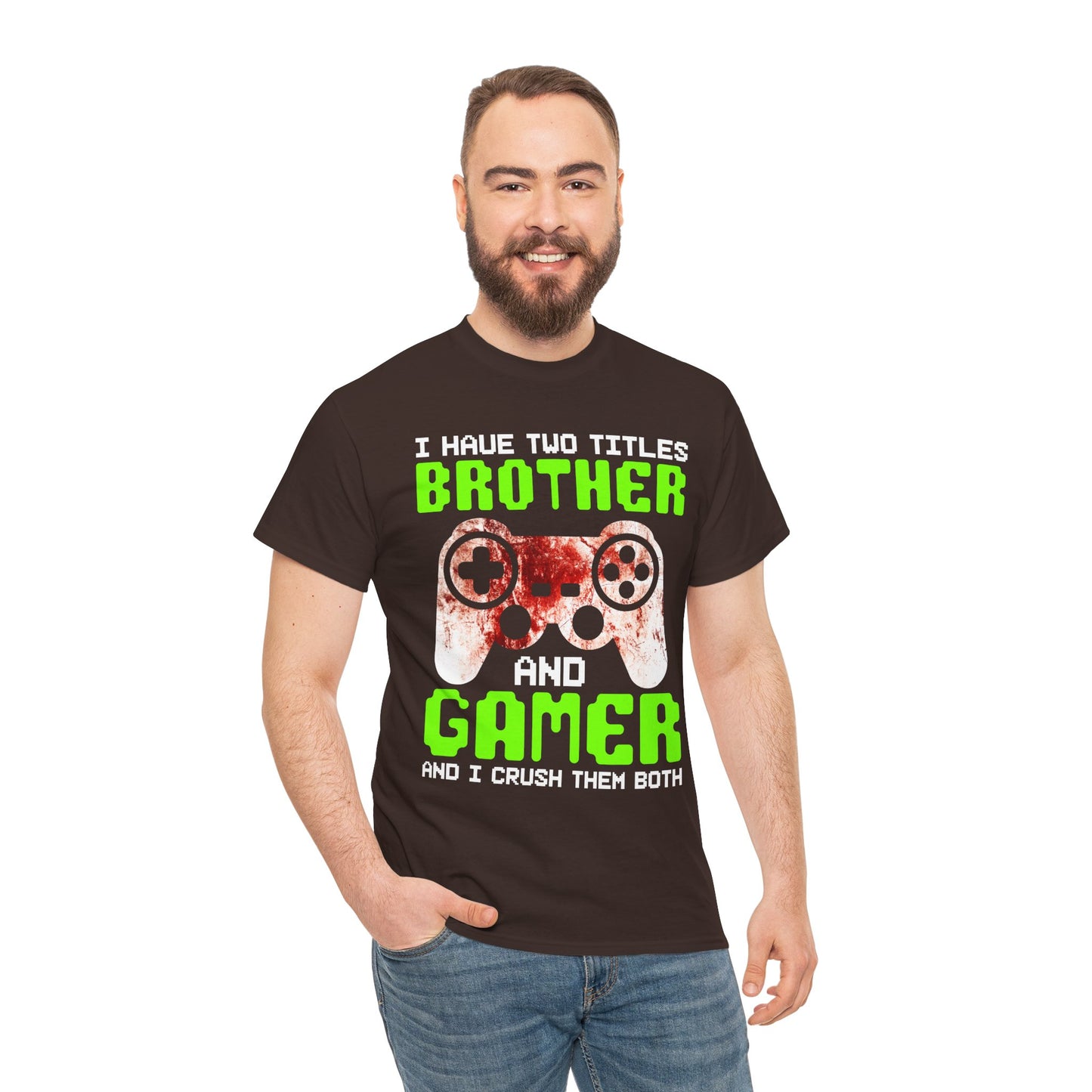 Gamer Mens T-Shirt - I Have Two Titles Brother and Gamer Father's Day Gifts