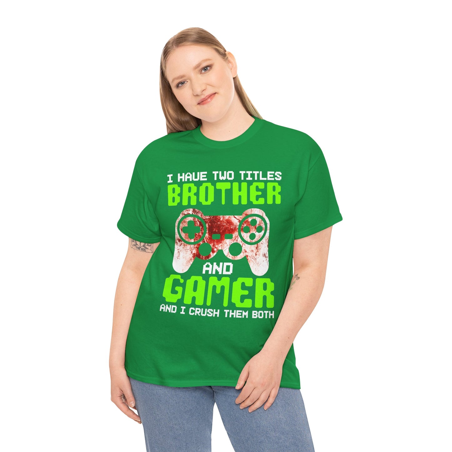Gamer Mens T-Shirt - I Have Two Titles Brother and Gamer Father's Day Gifts