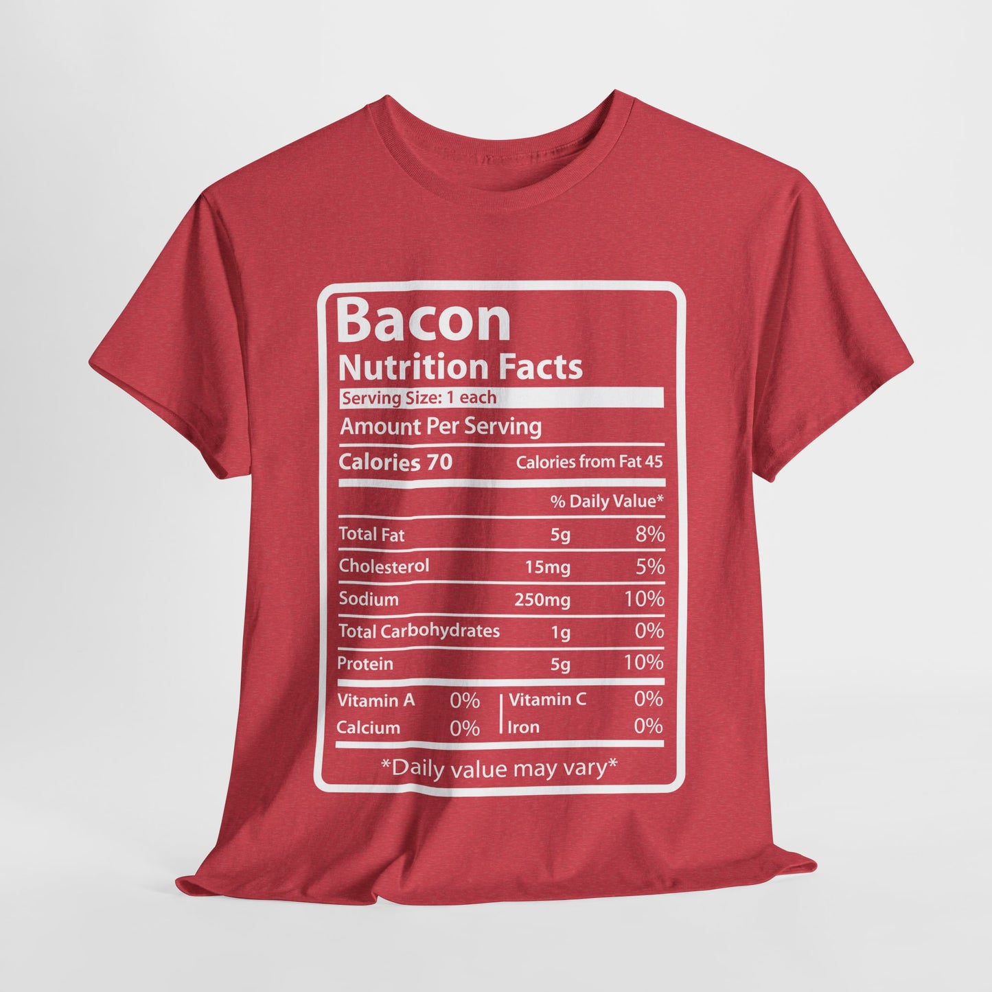 Funny Bacon Nutrition Facts Men's T-Shirt for Thanksgiving Christmas
