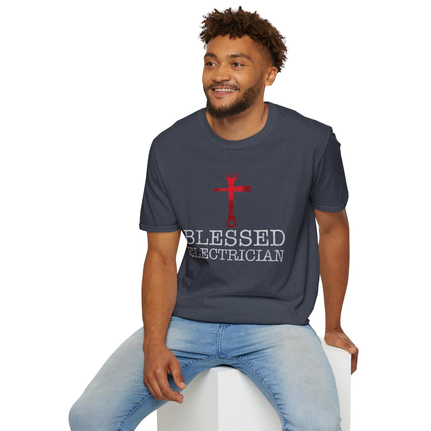 Blessed Electrician gift for Christian Electrician Unisex Softstyle T-Shirt