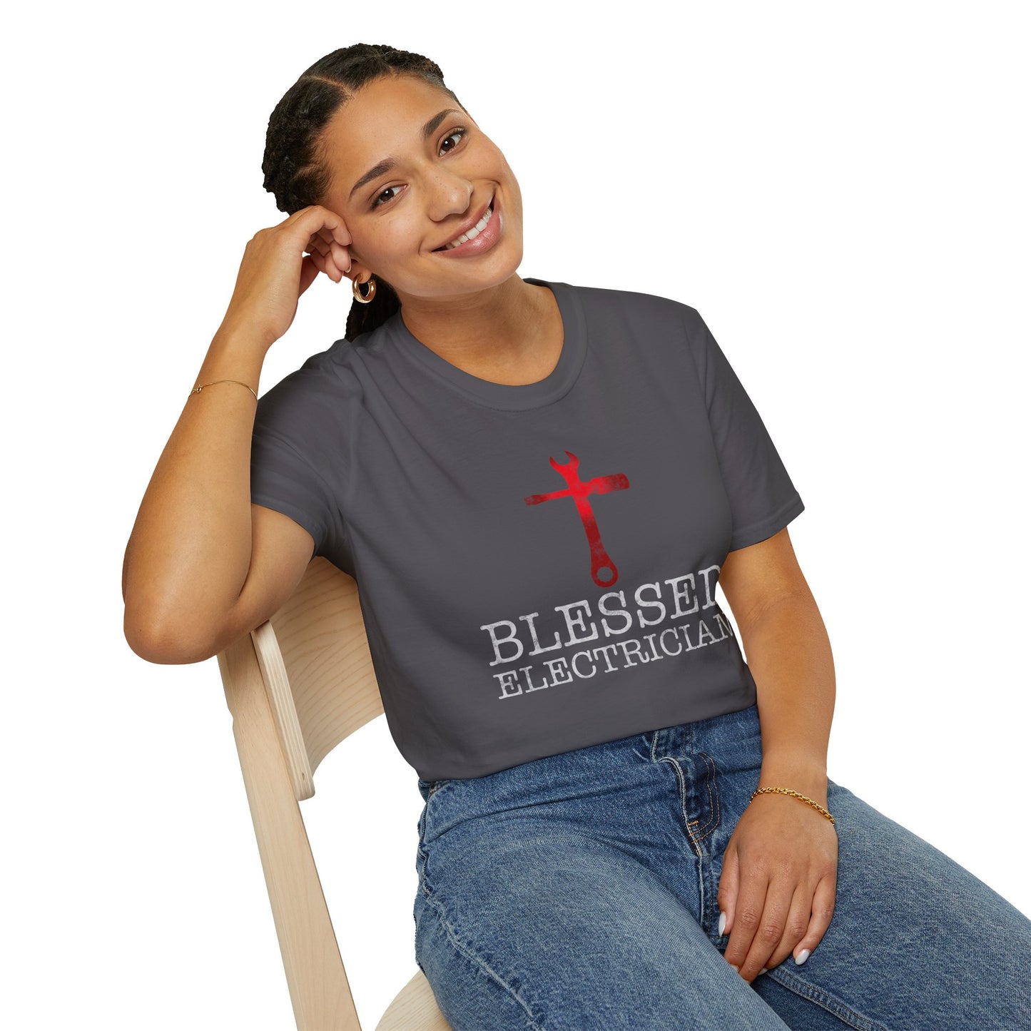 Blessed Electrician gift for Christian Electrician Unisex Softstyle T-Shirt