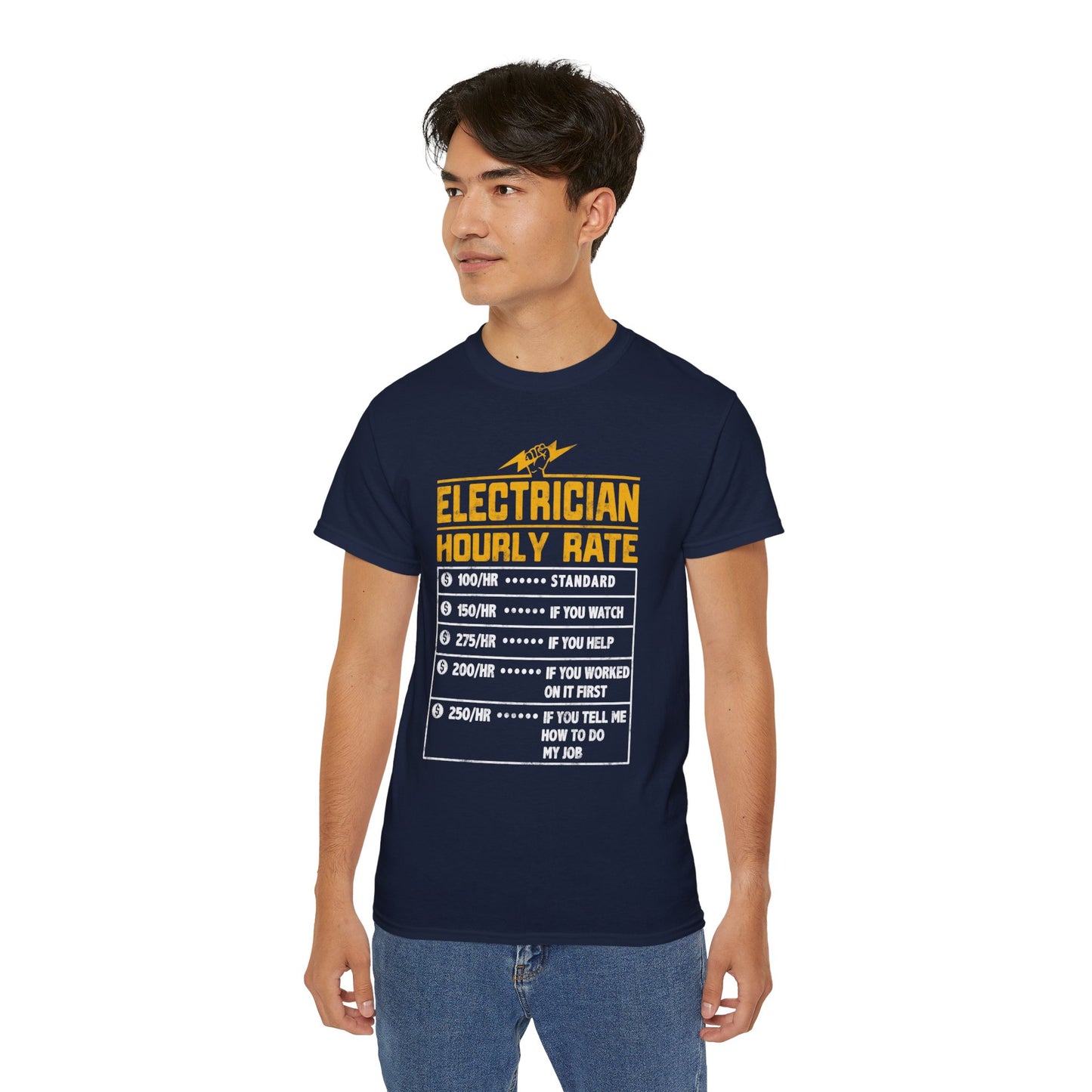 Funny Electrician Hourly Rate Unisex Ultra Cotton Tee