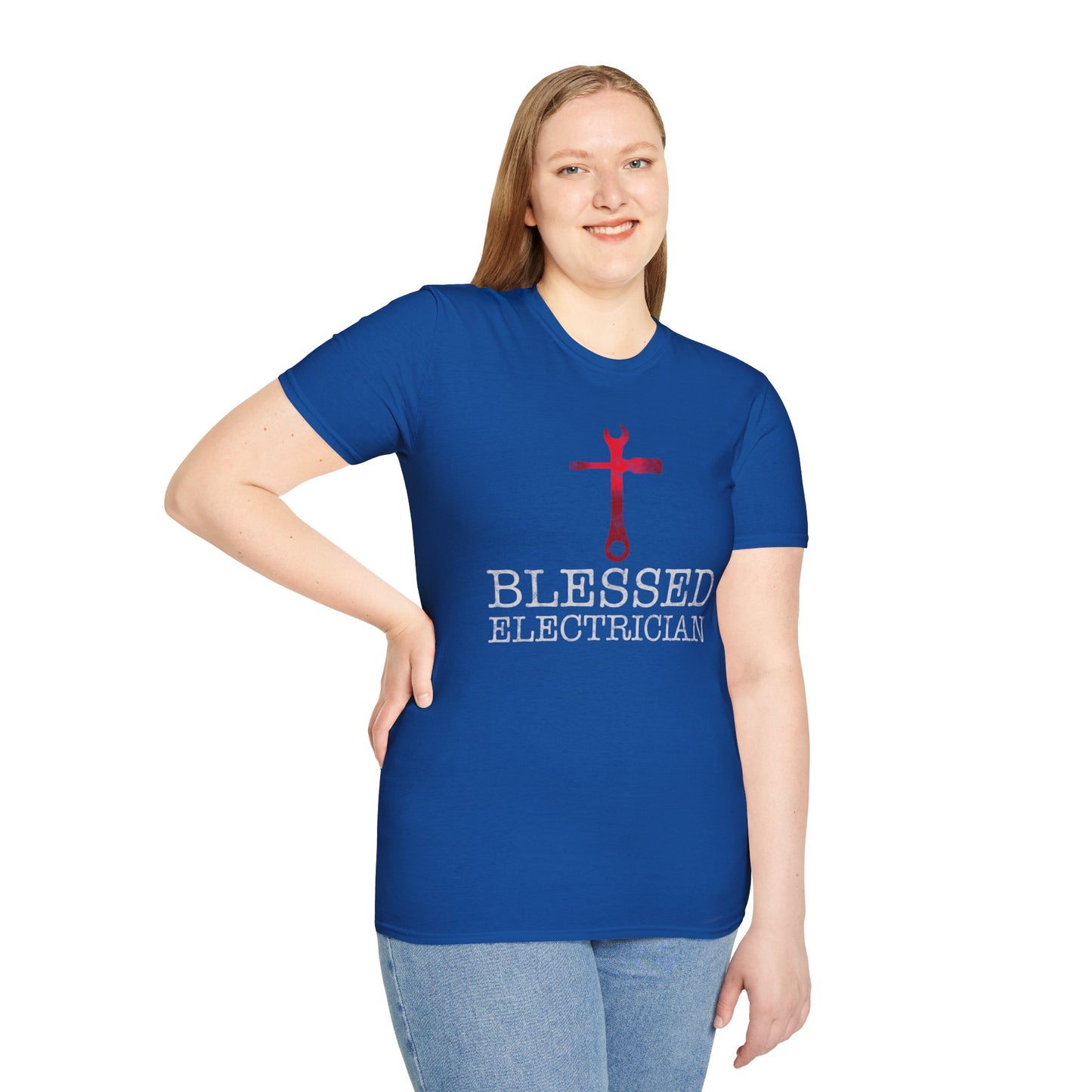 Blessed Electrician gift for Christian Electrician Unisex Softstyle T-Shirt