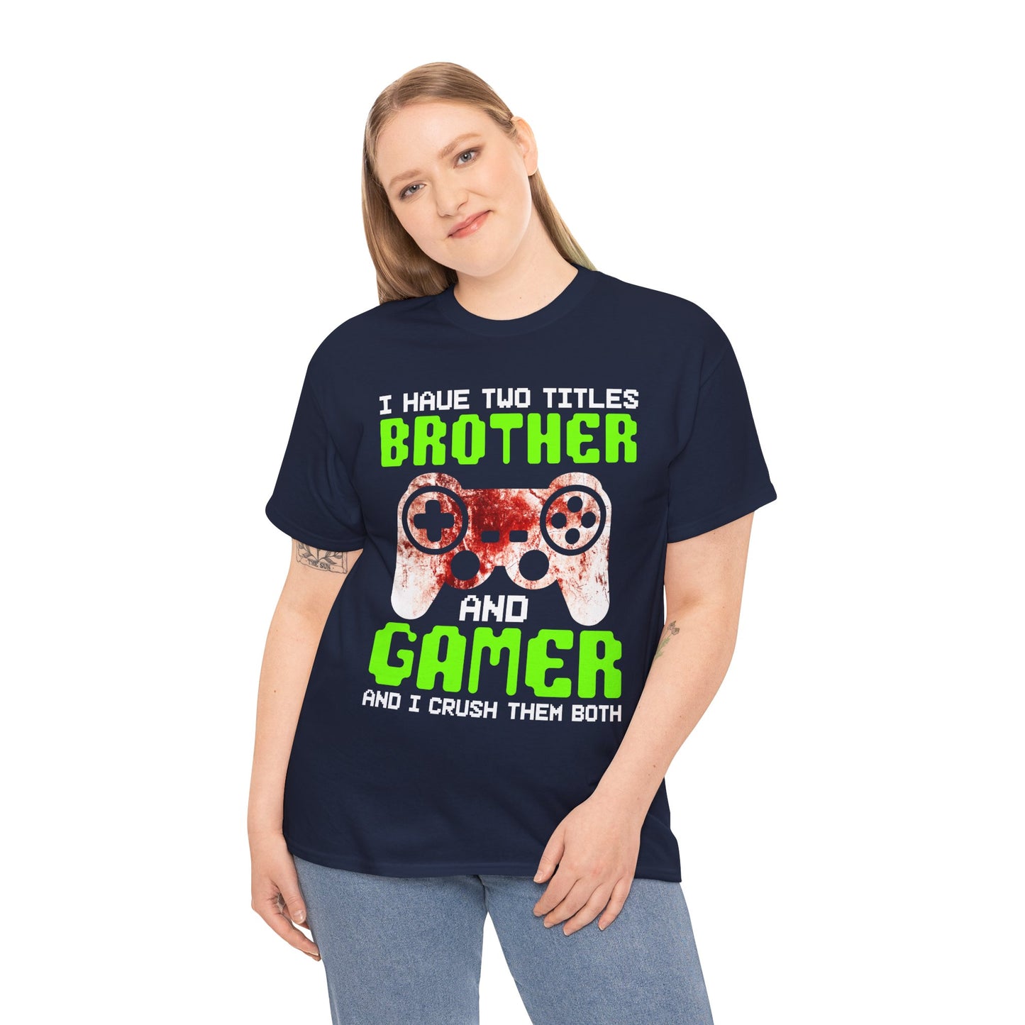 Gamer Mens T-Shirt - I Have Two Titles Brother and Gamer Father's Day Gifts