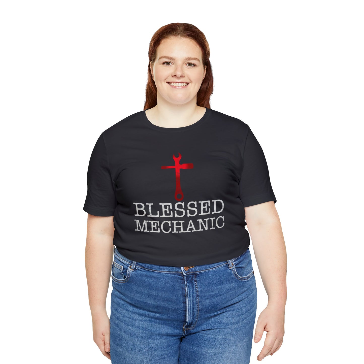 Blessed Mechanic Gift For Christian Mechanic Unisex Jersey Short Sleeve Tee