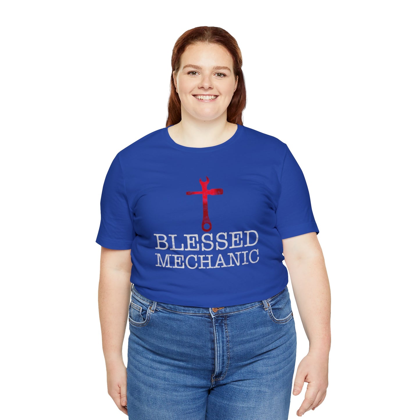 Blessed Mechanic Gift For Christian Mechanic Unisex Jersey Short Sleeve Tee