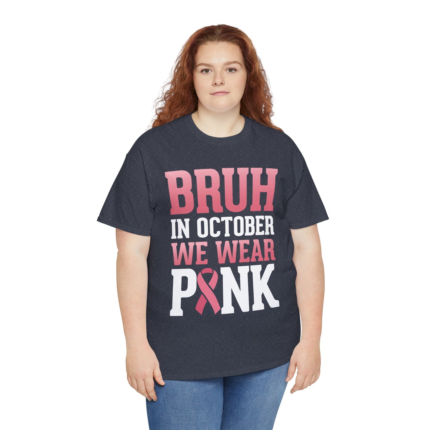 In October We Wear Pink Breast Cancer Awareness Womens Tee