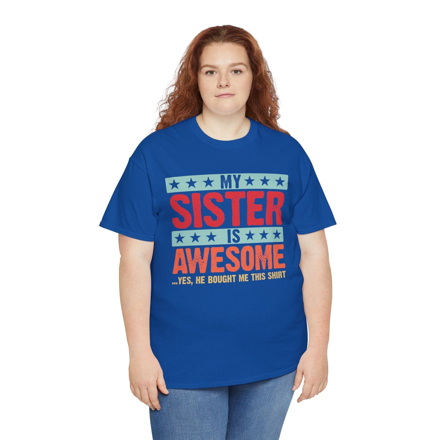 Retro Style My Sister is Awesome Funny Sister Lovers Brother Gift T-Shirt