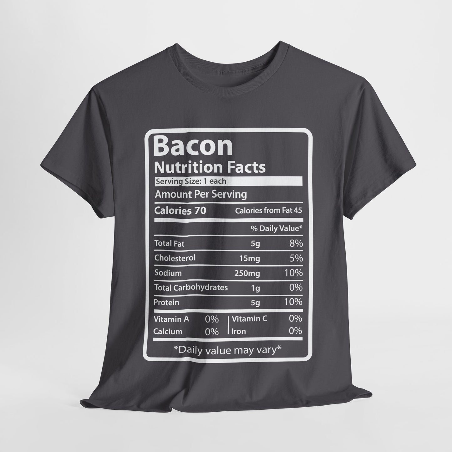 Funny Bacon Nutrition Facts Men's T-Shirt for Thanksgiving Christmas