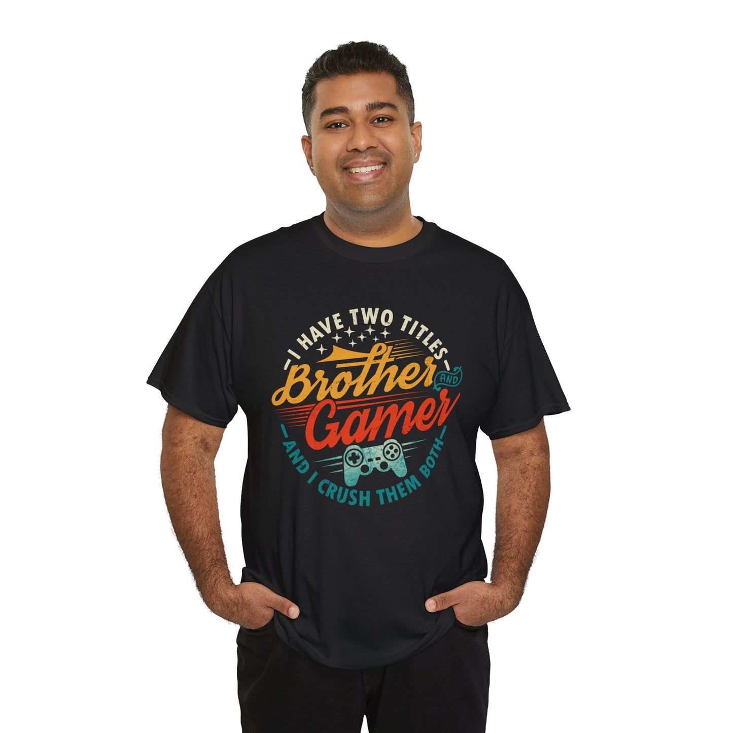 Funny Gamer Vintage Unisex Tee - I Have Two Titles Brother and Gamer Gift